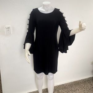 NWT JBS Clothing Rhinestone Ladder Sleeve black  Dress Sz small